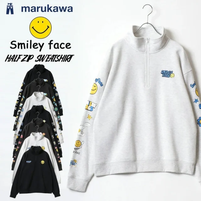 .

＼おすすめアイテムをご紹介✨／

SMILEY FACE ハーフジップ
サイズ：M/L/LL
品番：0122510147
¥3,980(税込み)

ロゴ刺繍やミニスマイリーサガラ刺繍がされた３デザイン展開✨
トレンドのビッグシルエットを採用しているので、オーバーサイズで今風な着こなしを実現

https://ypme6pc7i48lu9ts-69590974777.shopifypreview.com/products/0122510147

#マルカワ
#marukawa
#スエット
#スウェット
#smileyface